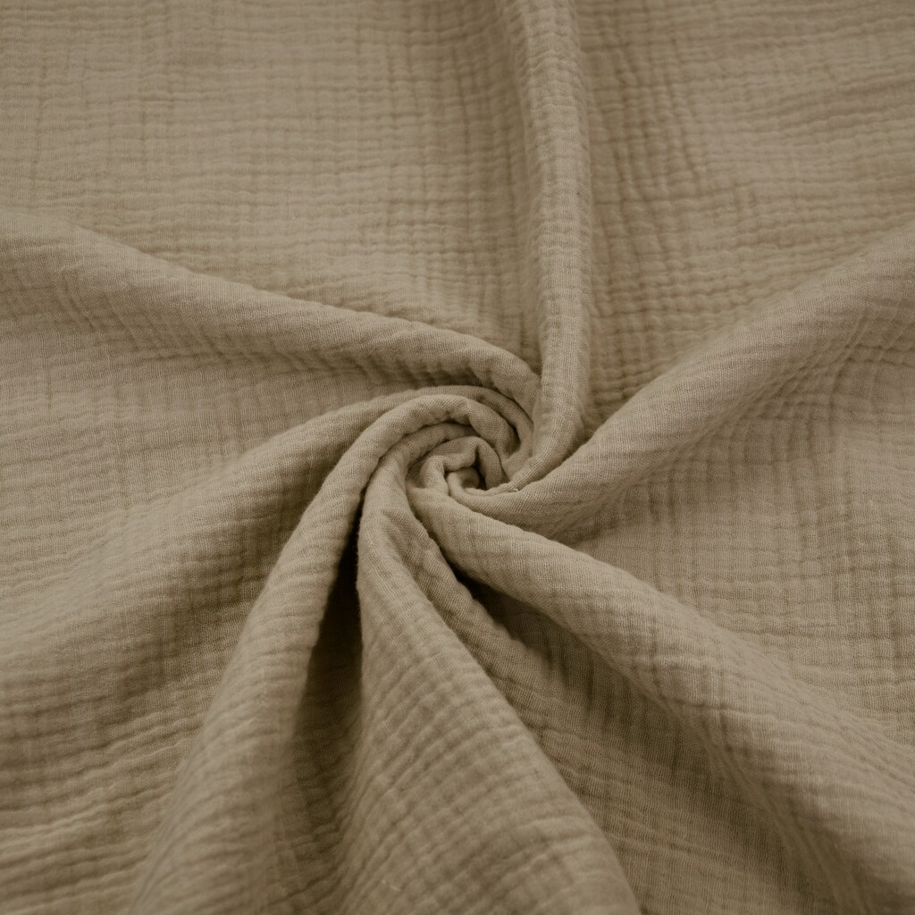 Muslin Double gauze cotton gray - dark beige (Simply taupe)