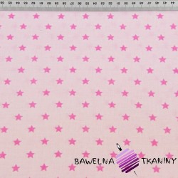 Cotton small pink stars on light pink background
