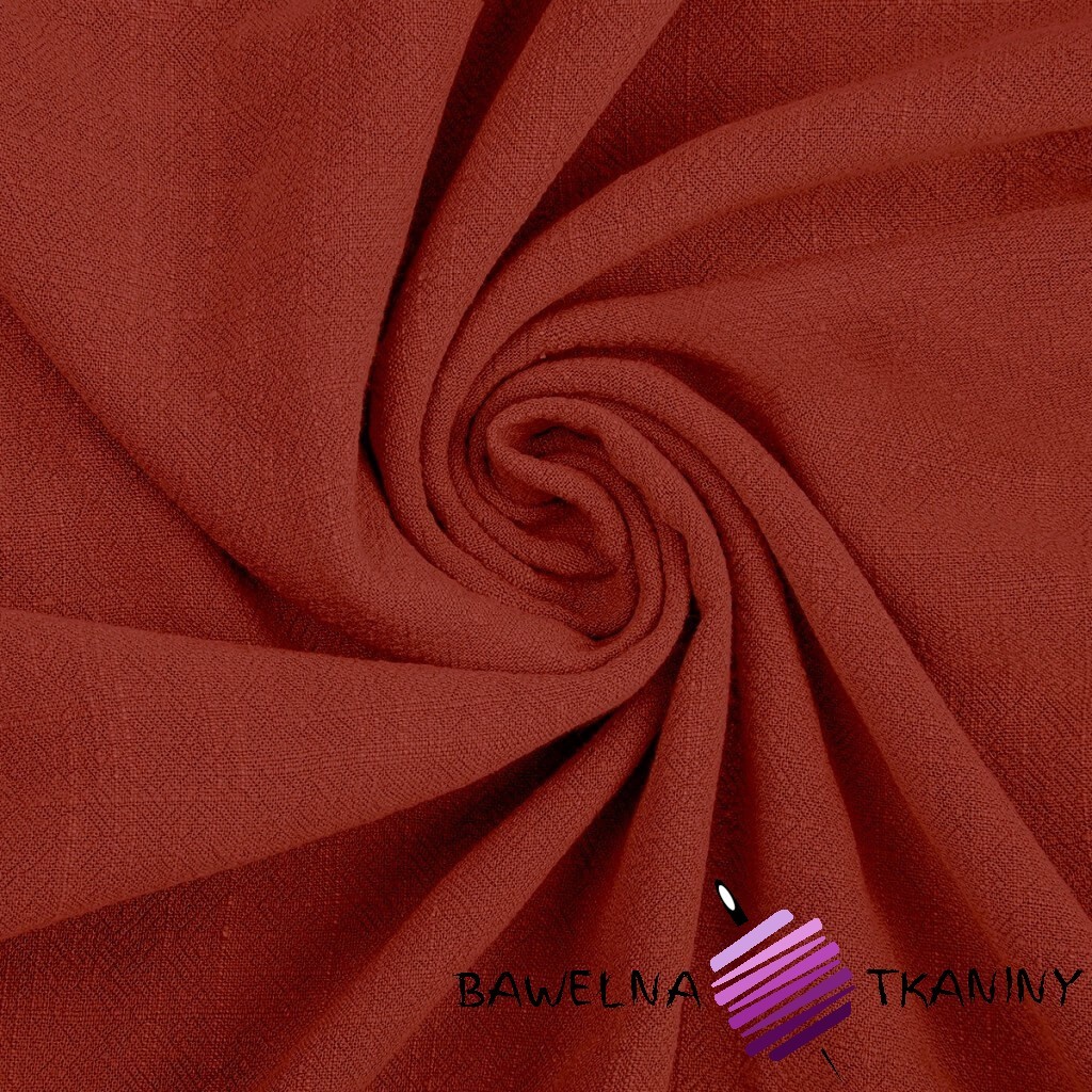 Linen with viscose for clothes - brick red (Chilli Oil)