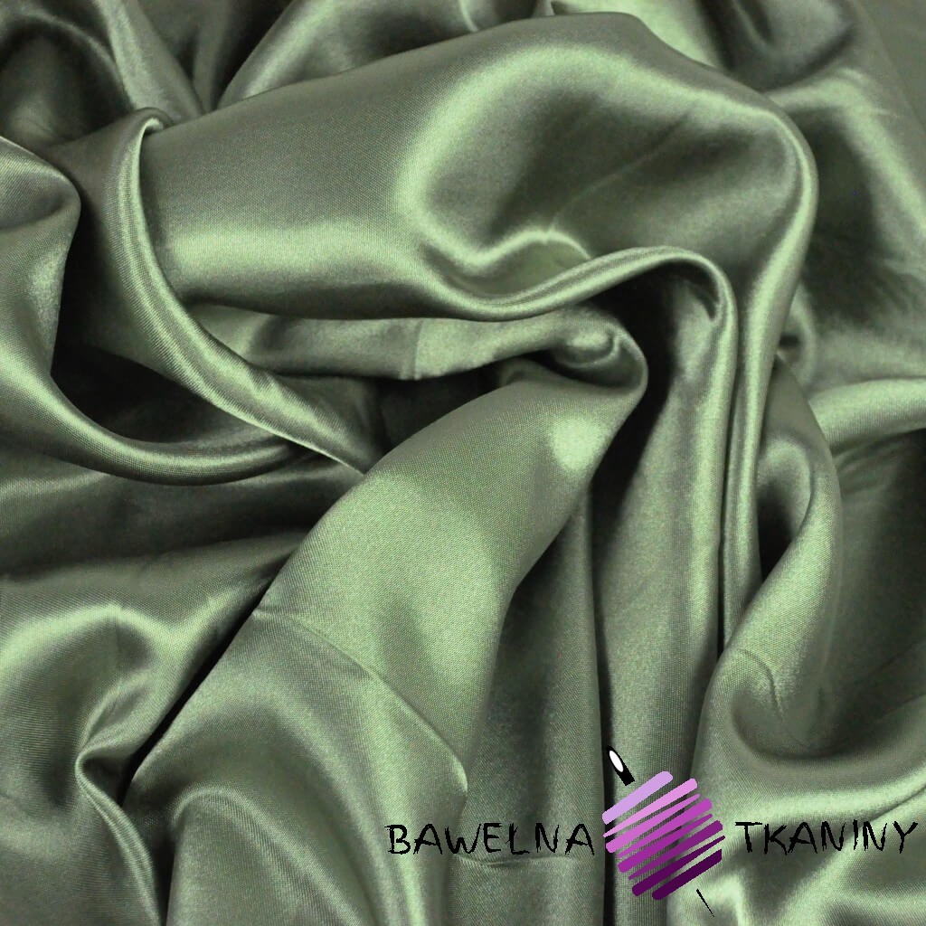 Satin cloth fabric - olive