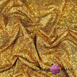 Tkanina ubraniowa lama - hologram złoty - resztki