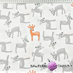 Cotton gray and orange deer on a white background