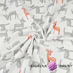Cotton gray and orange deer on a white background