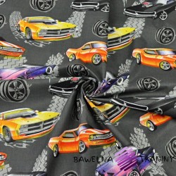 Cotton tuning cars on dark gray background