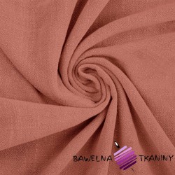 Linen with viscose for clothes - dark coral (Terra Cotta)