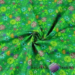 Bawełna łączka kaszubska na zielonym tle