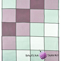 cotton checkered 3D gray & purple