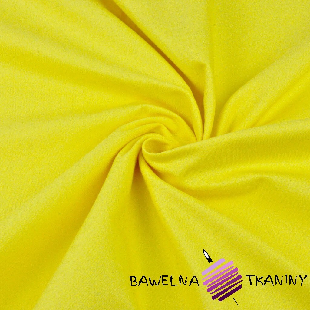 Tkanina ubraniowa bawełna z lycrą - żółta