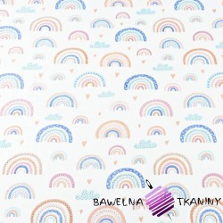 Cotton colorful rainbows on a white background