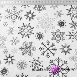 Cotton big graphite snowflake on white background