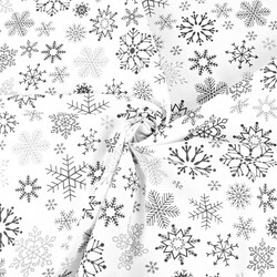 Cotton big graphite snowflake on white background