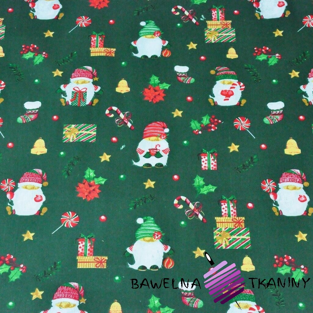 Kids Christmas Owls Red Green White 100% Cotton Sold by the Metre 