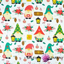 Cotton Christmas pattern colorful sprites with lanterns on a white background