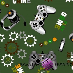 Cotton computer games on a green background