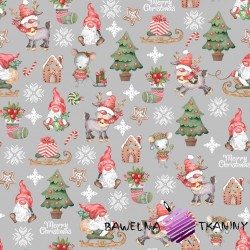 Cotton Christmas pattern sprites with mice on a gray background