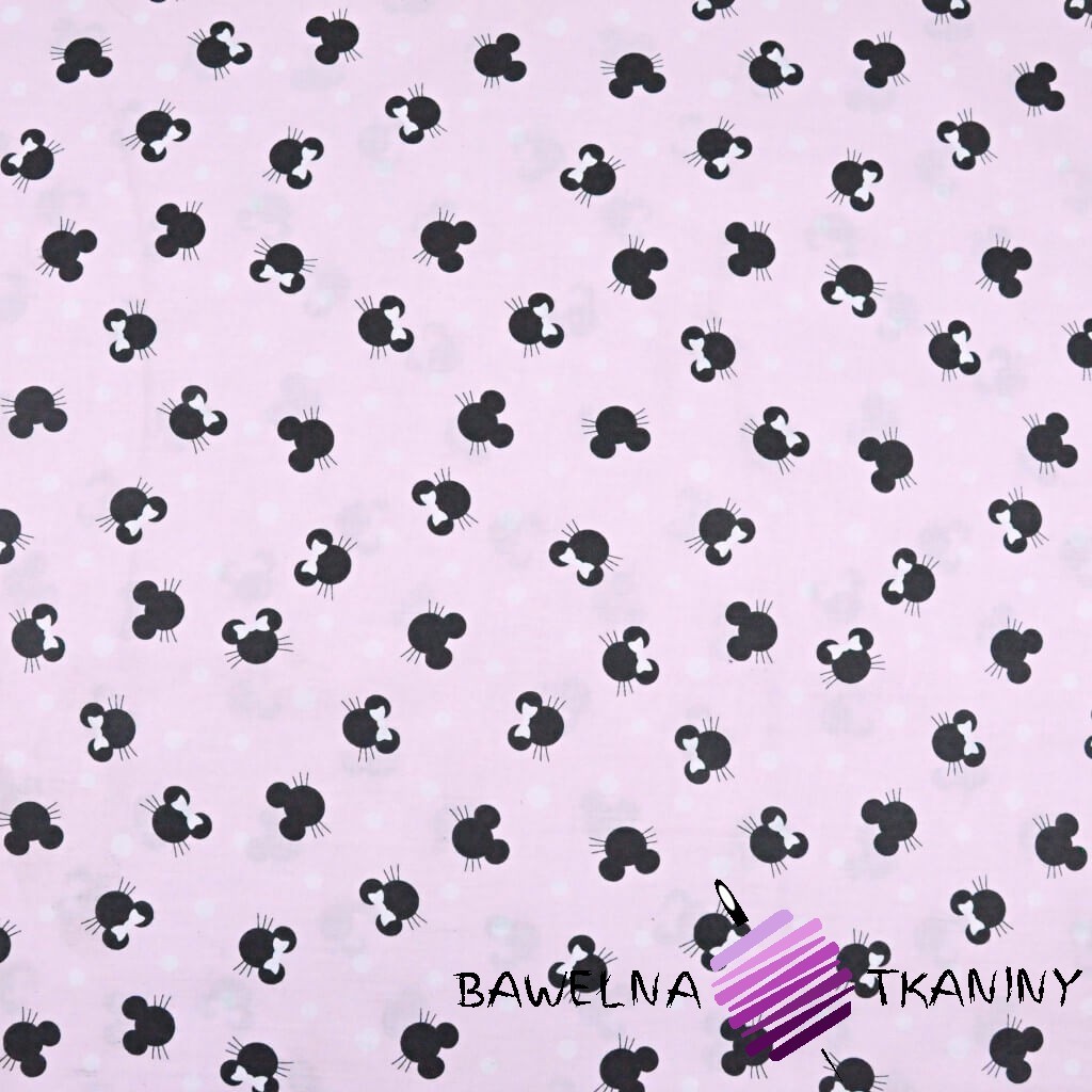 Cotton Small black MIKI on a pink background