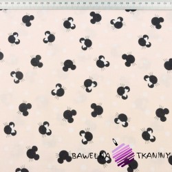 Cotton Small black MIKI on a apricot background