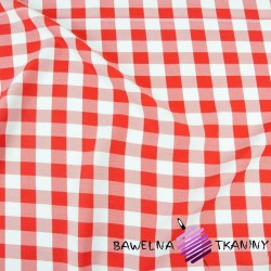 Stain-resistant tablecloth fabric - large red check