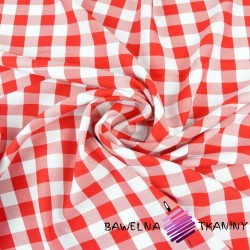 Stain-resistant tablecloth fabric - large red check