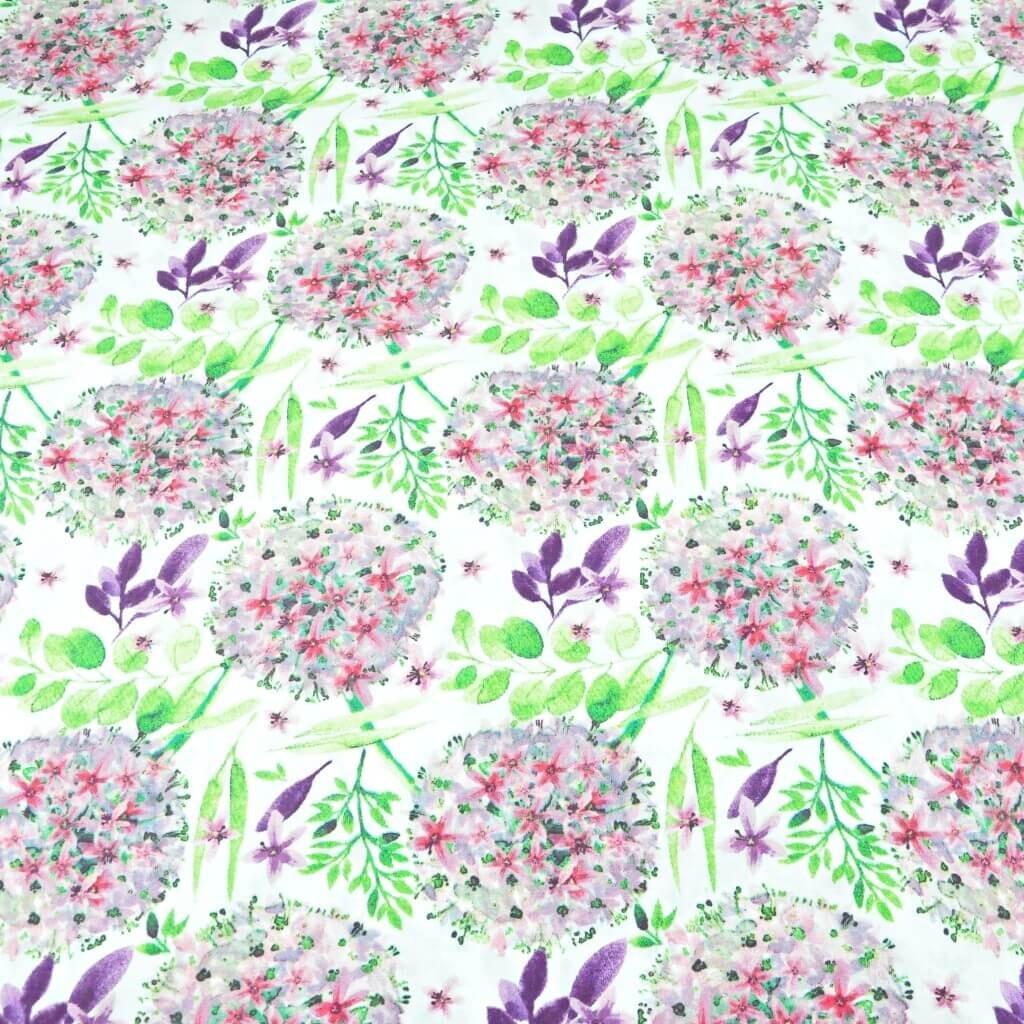 Cotton pink-green garlic flowers on a white background - 220cm