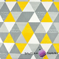 Cotton large, dark-yellow patterned triangles