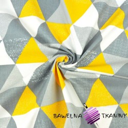 Cotton large, dark-yellow patterned triangles