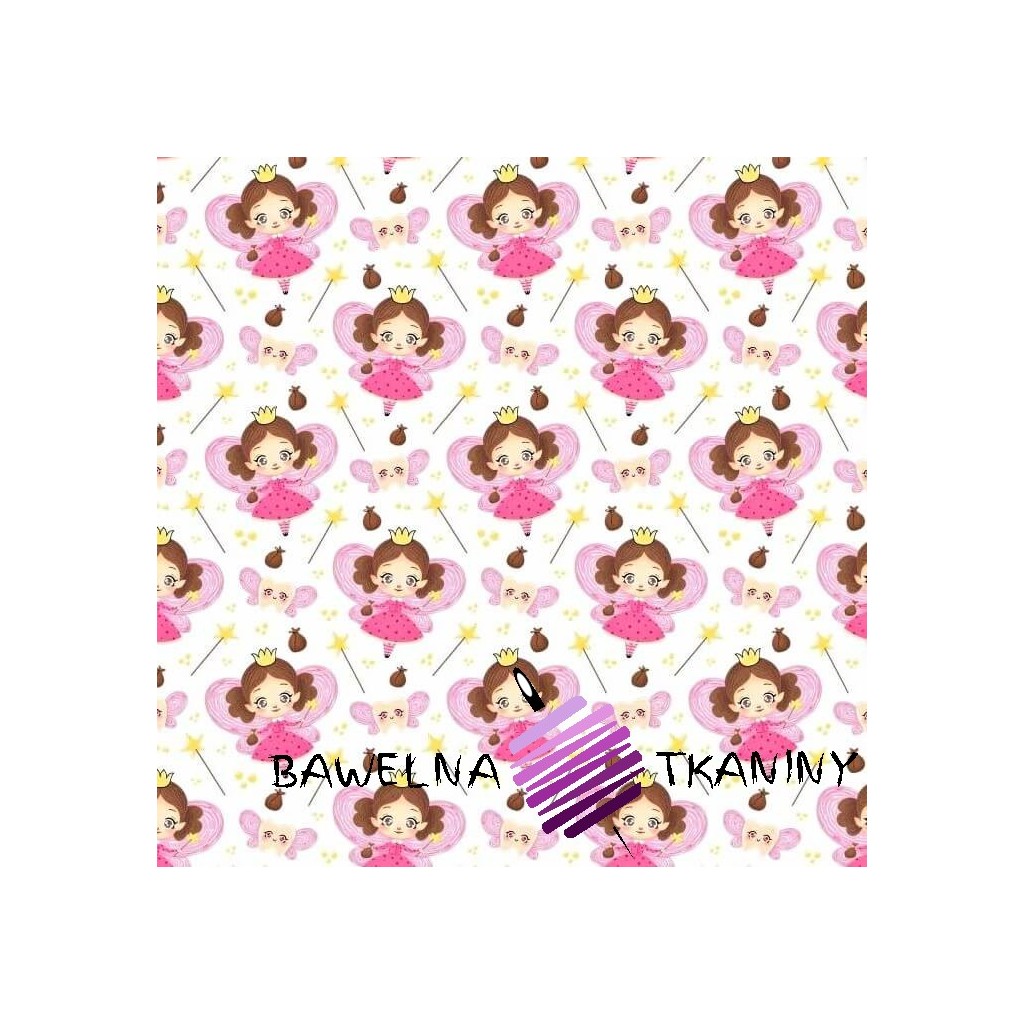 Cotton pink tooth fairies on a white background