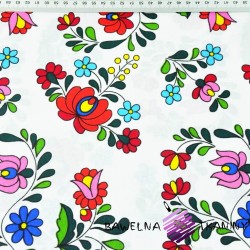 Cotton colorful folk pattern on white background