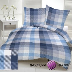 cotton blue, gray and navy blue plaid