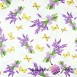 Cotton Lavender flowers with butterflies on a white background