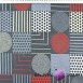 Cotton Geometric gray-red patchwork
