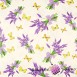 Cotton Lavender flowers with butterflies on a ecru background