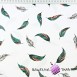 Cotton green-brick feathers on a white background