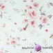Cotton flowers of powdery and dirty pink roses on a white background