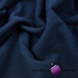 Ribbed knit fabric with stripes - navy blue