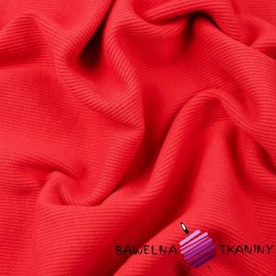 Ribbed knit fabric with stripes - red
