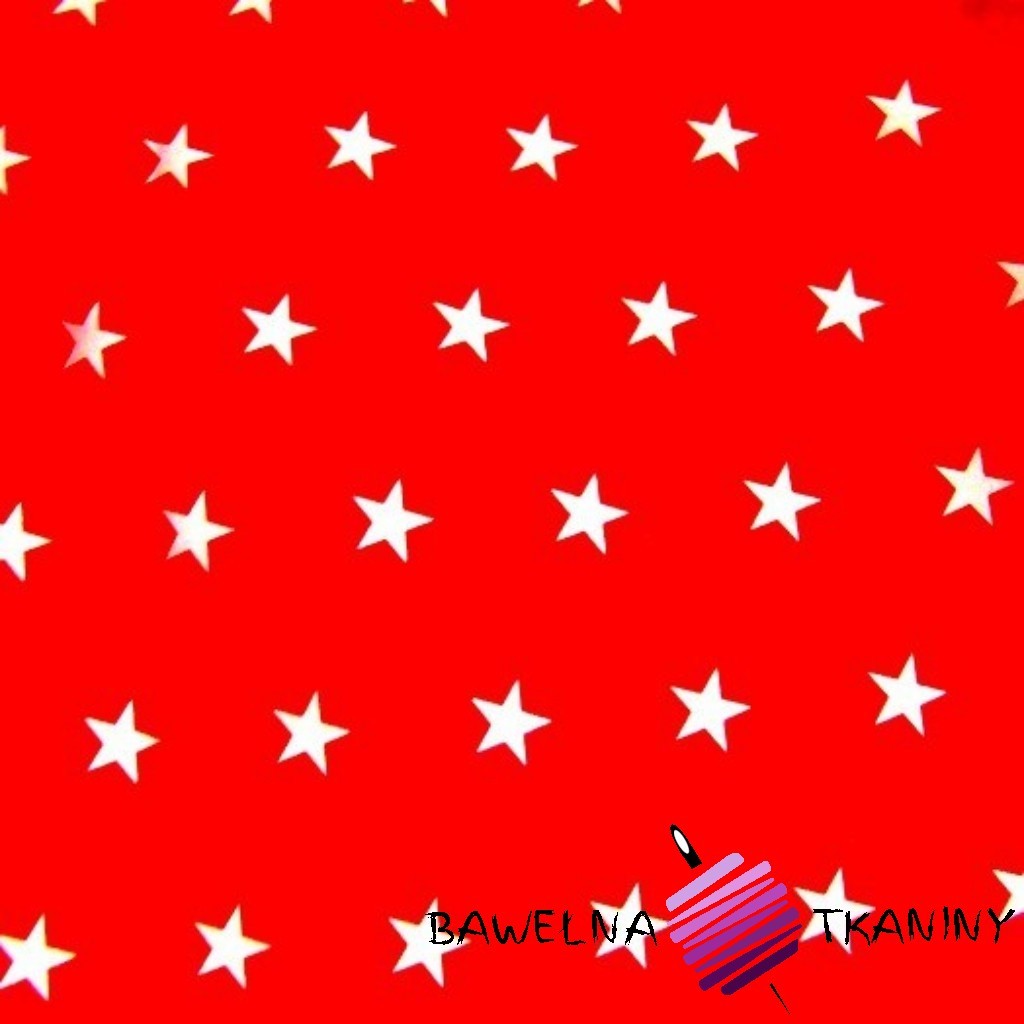 Cotton white stars on red background
