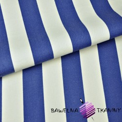 Sun lounger fabric white & navy blue stripes