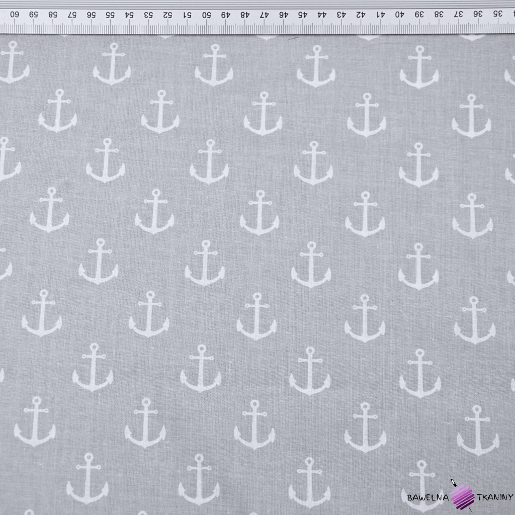 Cotton white anchor on gray background