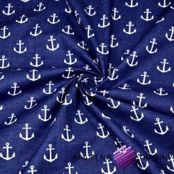 Cotton white anchor on blue background