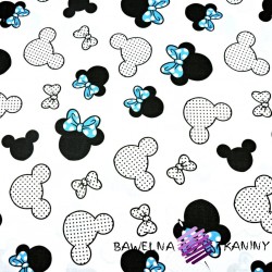 Cotton black-blue MIKI with bow on a white background