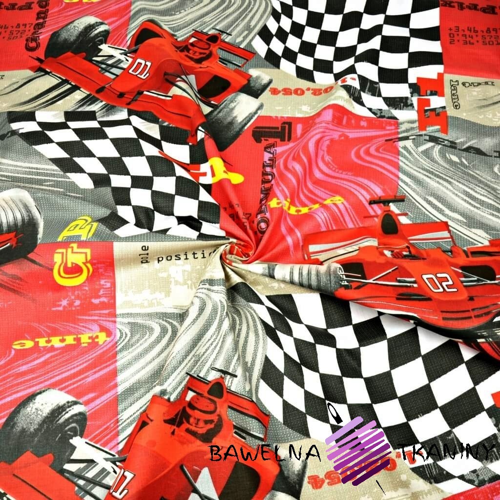 Bawełna samochody F1 czerwone GP