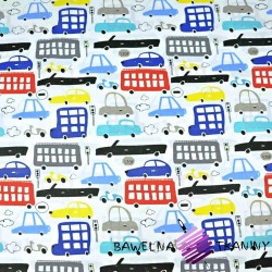 Cotton colorful cars on a white background