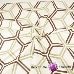 wzór geometryczny plaster miodu beżowo brązowy