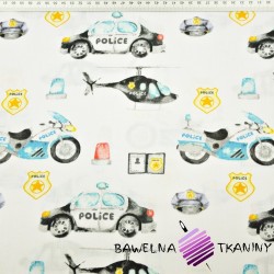 Cotton Blue-yellow police on a white background