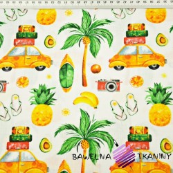 Cotton Yellow-green tropical vacation on a white background