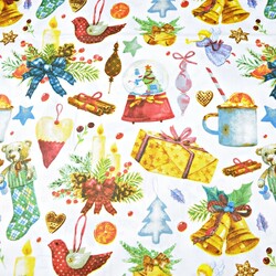 Cotton Christmas pattern gadgets on a white background