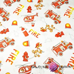 Cotton Fire brigade dogs on a white background