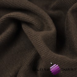 Ribbed knit fabric with stripes - brown