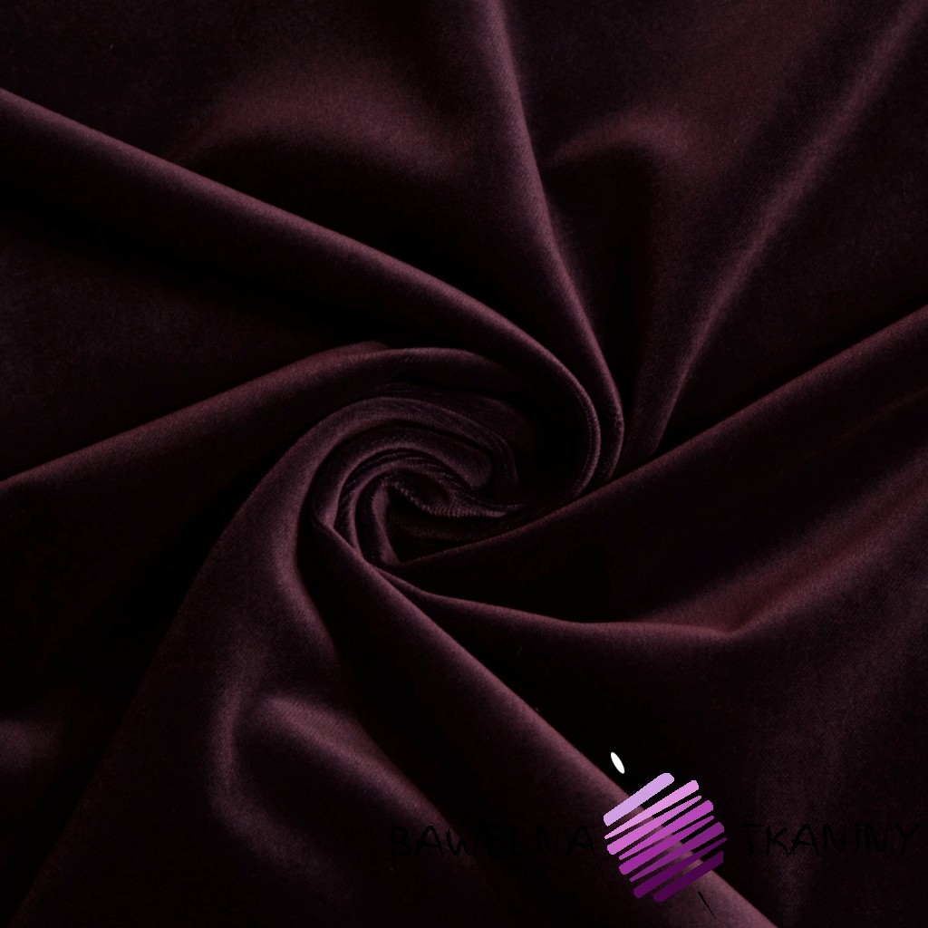 Plum Corded Stretch Velvet Velour Fabric By The Yard 220 GSM
